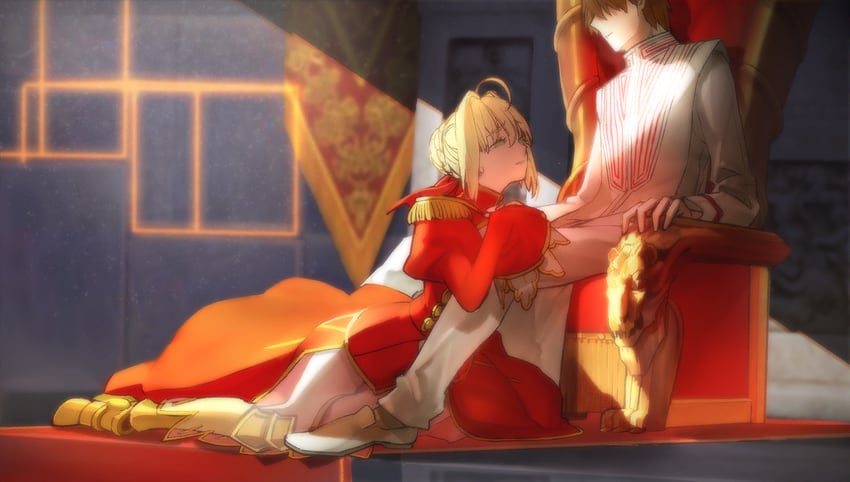 nero claudius and kishinami hakuno (fate and 2 more) drawn by wada_arco