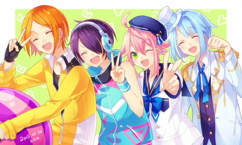 himemiya tori, shino hajime, sengoku shinobu, and aoi yuta (ensemble stars!) drawn by kina_(446964)