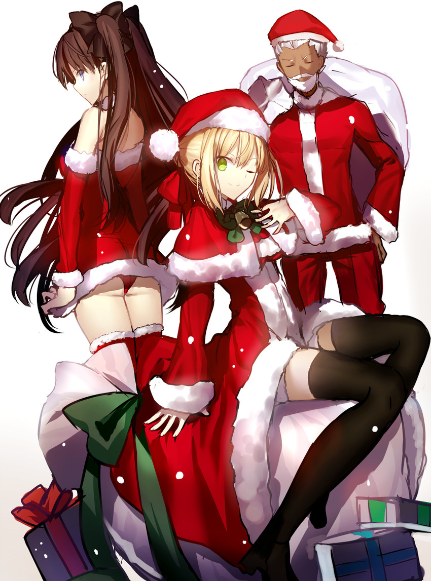 nero claudius, tohsaka rin, and archer (fate and 2 more) drawn by mashima_saki_(mashimasa)