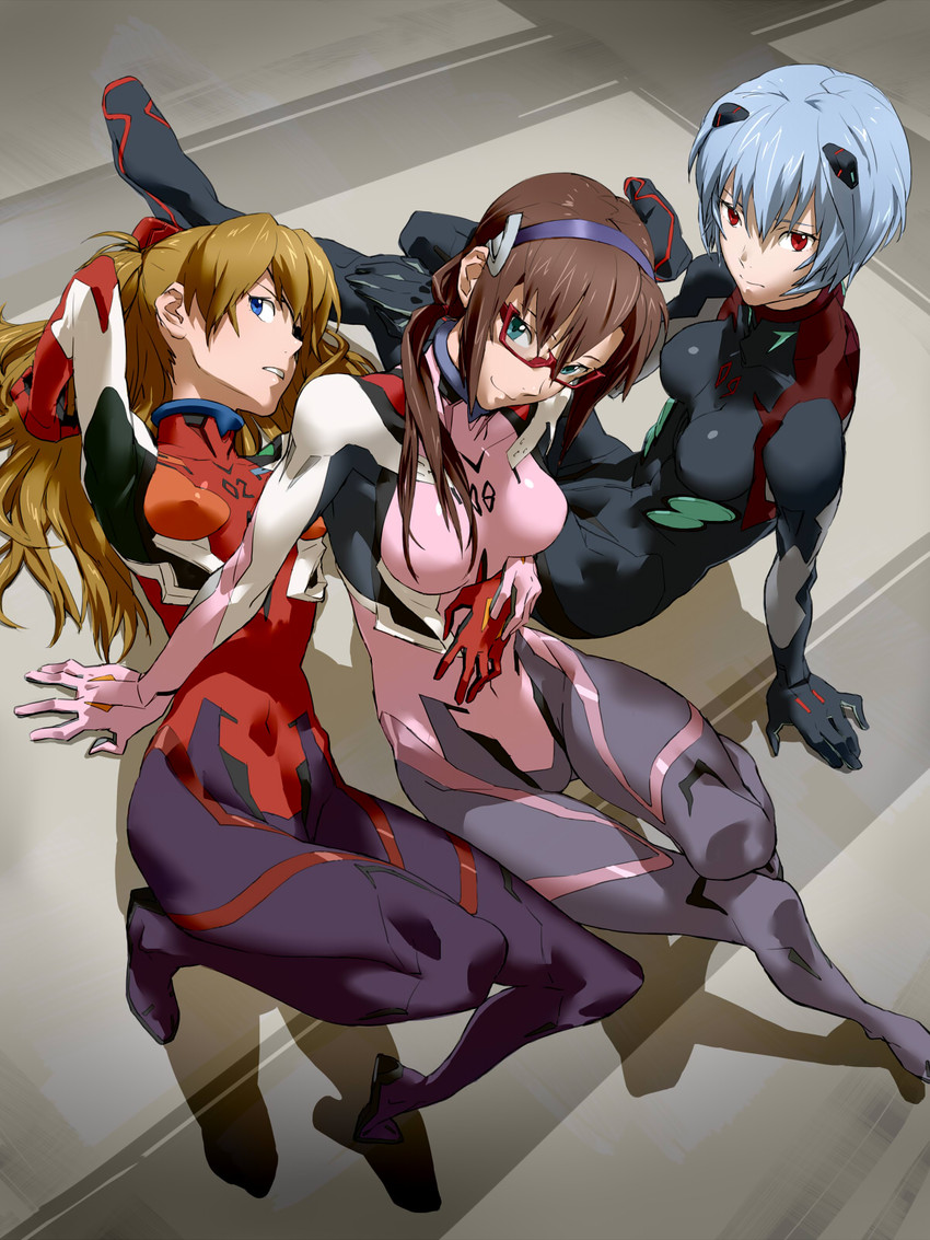 souryuu asuka langley, ayanami rei, and makinami mari illustrious (neon genesis evangelion and 2 more) drawn by baariya