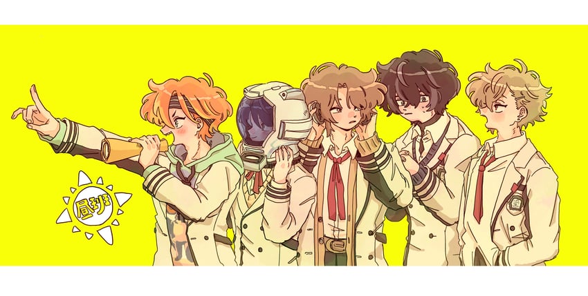 kurama ushio, kaguya muneuji, isotake akuta, kinugawa kiroku, and nanamegi nanaki (18trip) drawn by chokki_01