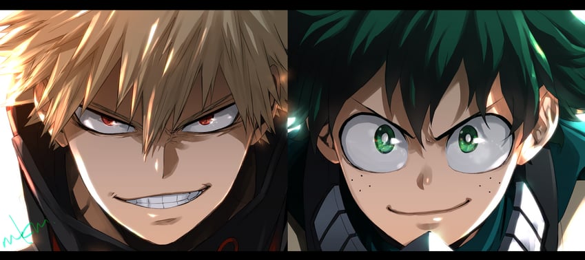 midoriya izuku and bakugou katsuki (boku no hero academia) drawn by mkm_(mkm_storage)