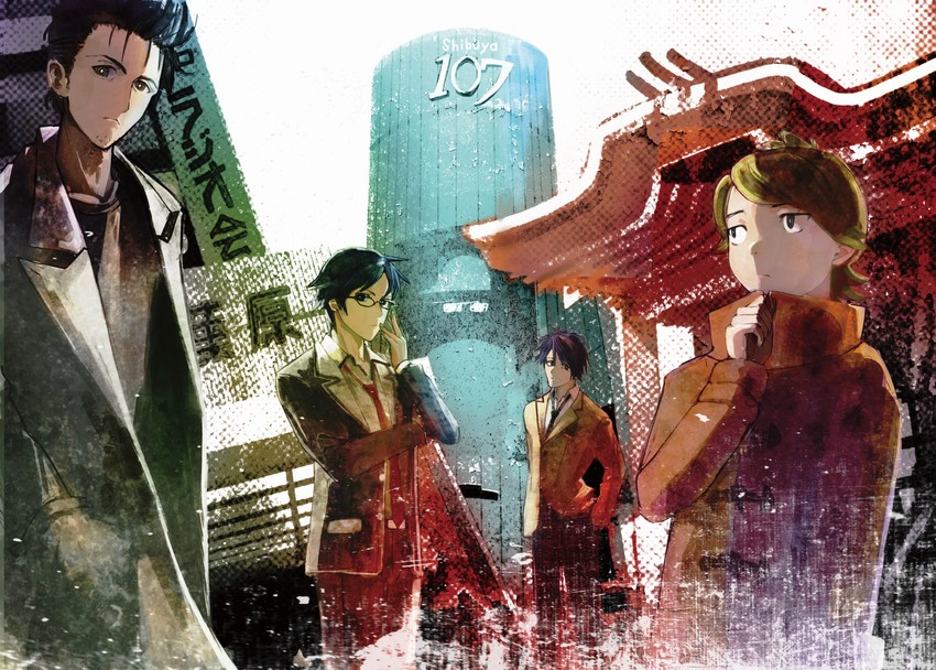 okabe rintarou, nishijou takumi, miyashiro takuru, and gamon yuuta (steins;gate and 3 more) drawn by tsubodi1212