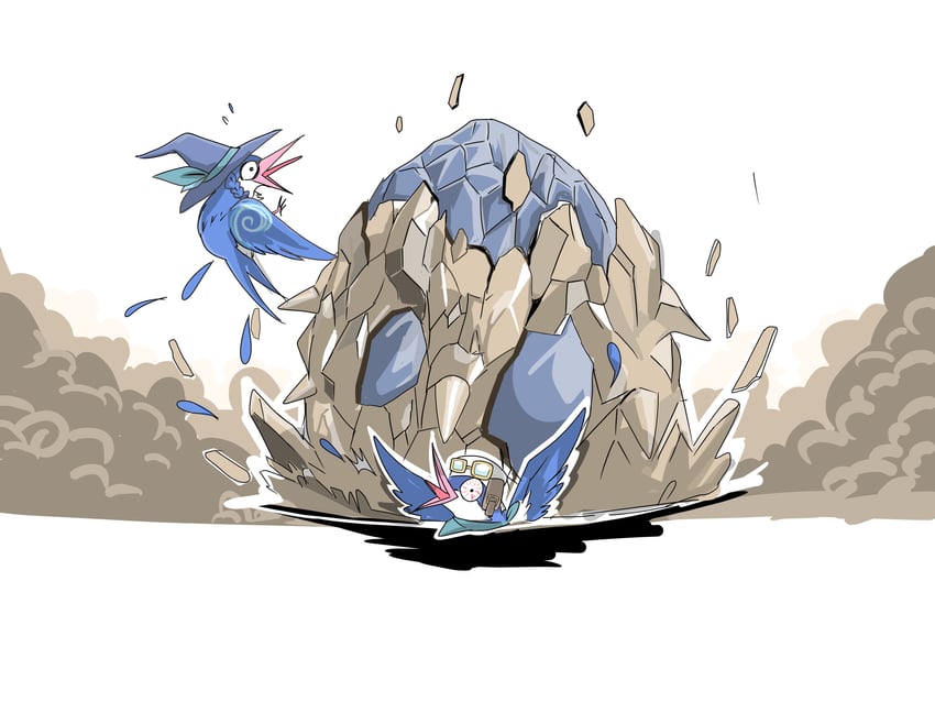 nibiru the primal being and floowandereeze & snowl (yu-gi-oh!) drawn by someone_(101v37)