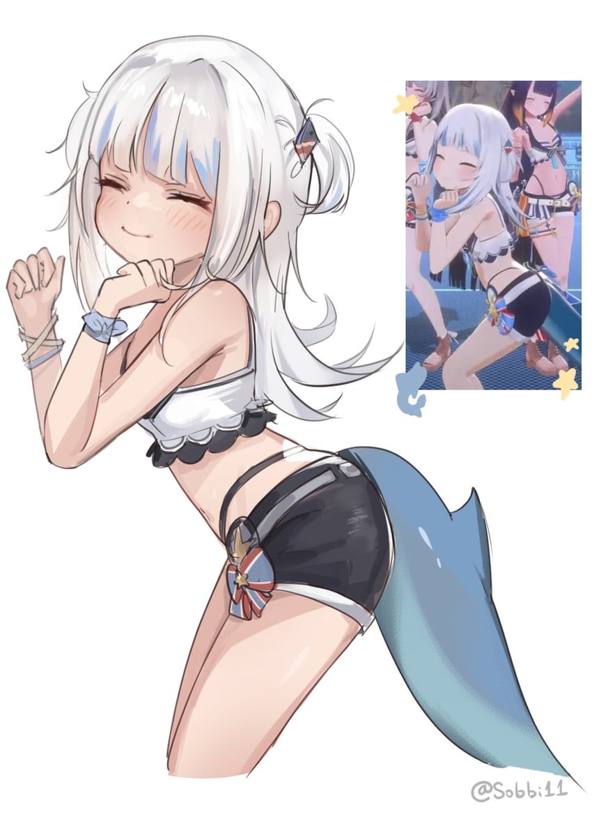 gawr gura, ninomae ina'nis, and sakamata chloe (hololive and 1 more) drawn by sobbi11