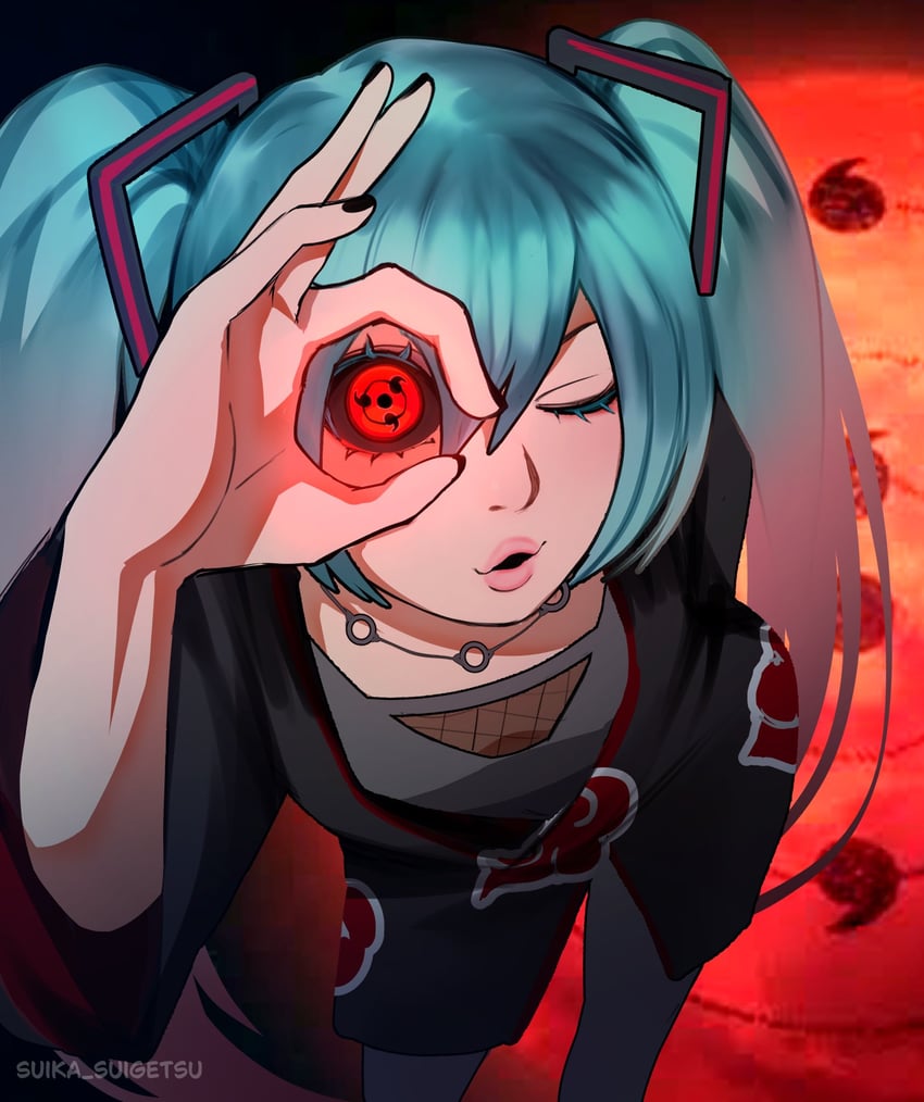 hatsune miku (vocaloid and 2 more) drawn by suika_suigetsu