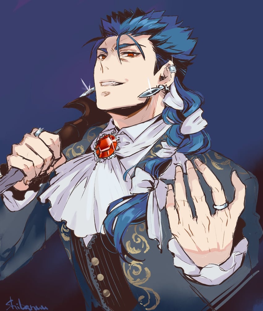 cu chulainn (fate and 1 more) drawn by shibanui