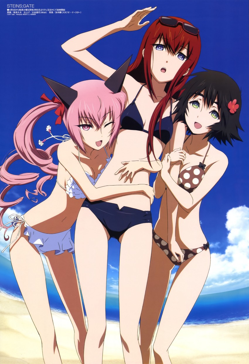 makise kurisu, shiina mayuri, and akiha rumiho (science adventure and 2 more) drawn by sakai_kyuuta