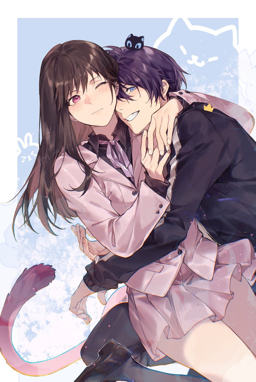 yato and iki hiyori (noragami) drawn by xuchuan