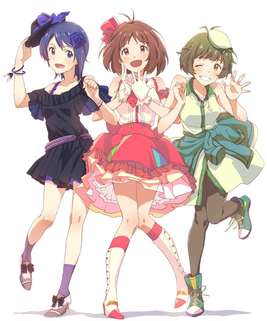 akizuki ryo, mizutani eri, and hidaka ai (idolmaster and 1 more) drawn by pinuett