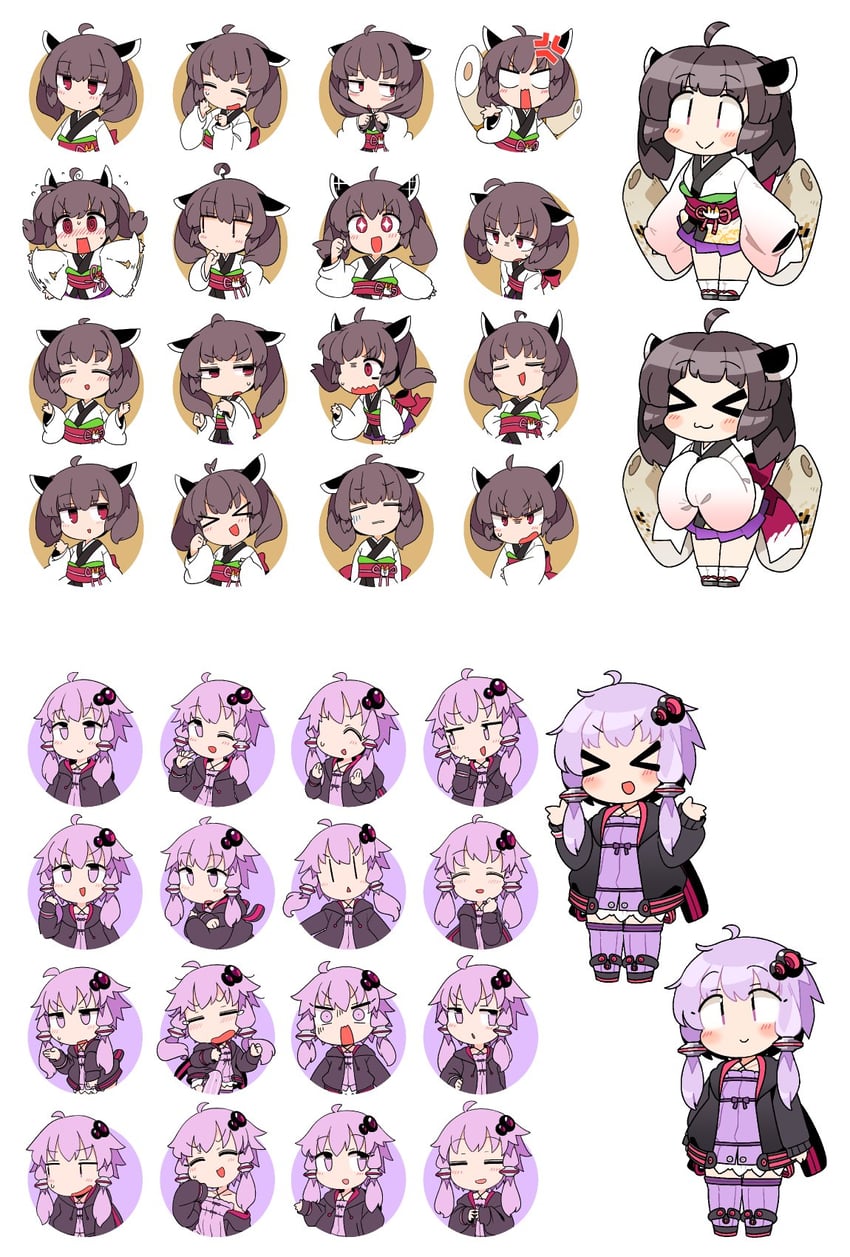 yuzuki yukari and touhoku kiritan (vocaloid and 1 more) drawn by ini_(inunabe00)
