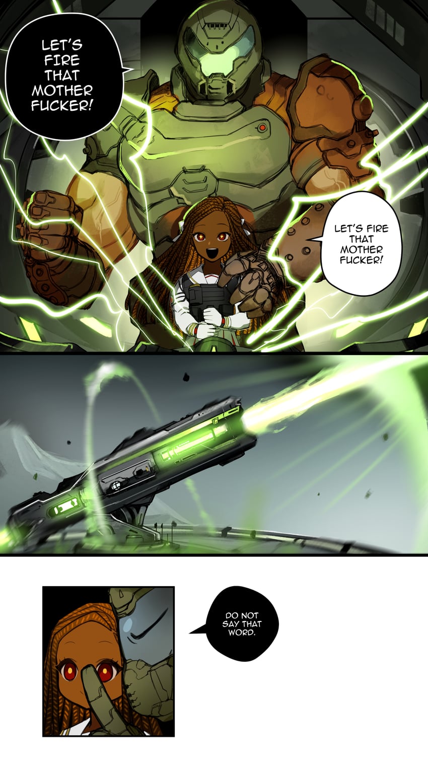 doomguy and adramelekh (original and 2 more) drawn by kyou_(iuciferic)
