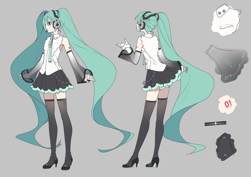 hatsune miku (vocaloid and 1 more) drawn by ixima