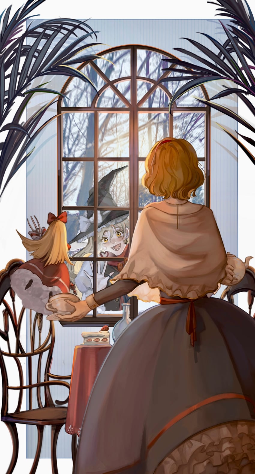 kirisame marisa, alice margatroid, and hourai doll (touhou) drawn by lu_zhu_yu