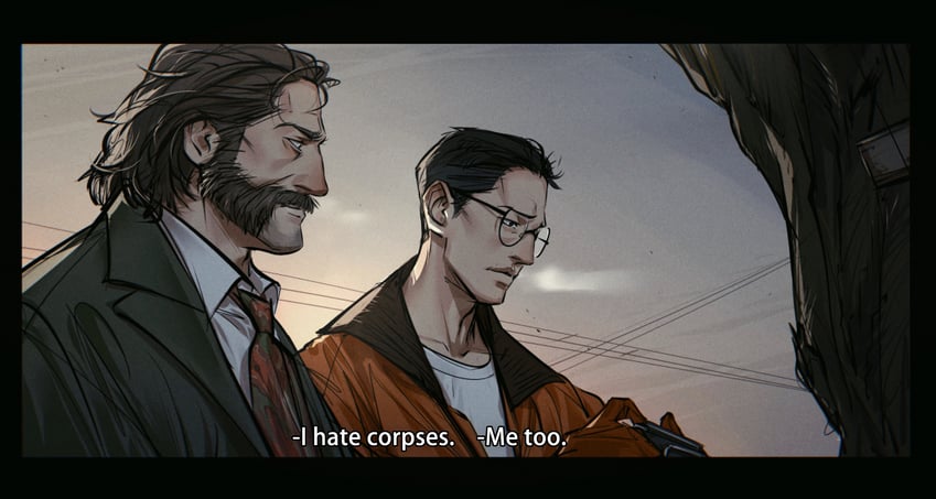 kim kitsuragi, harry du bois, and horrific necktie (disco elysium and 1 more) drawn by nyeigneous