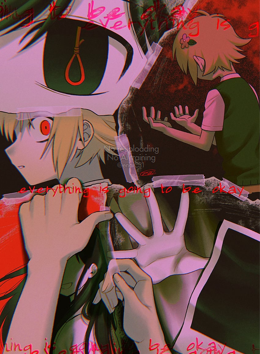 sunny, basil, and mari (omori) drawn by menma_(enaic31)