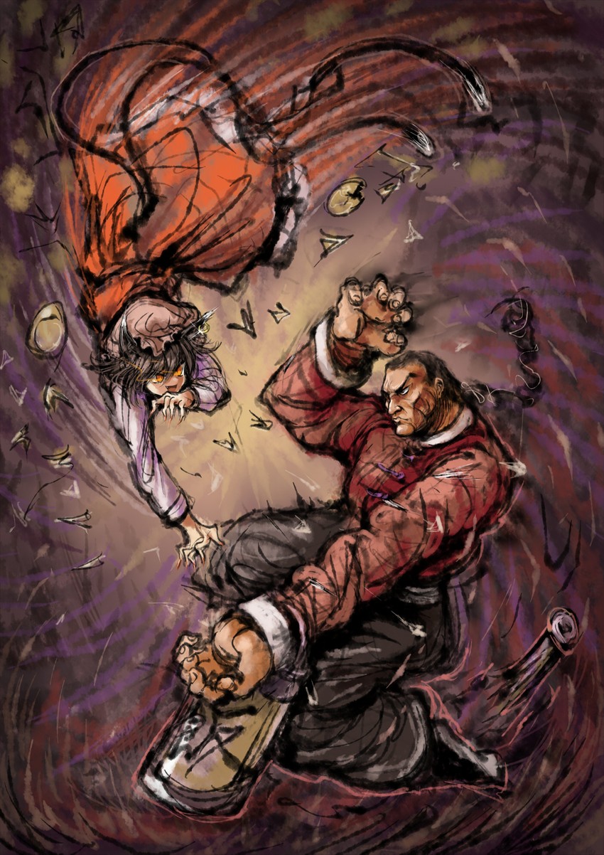 chen and retsu kaioh (touhou and 1 more) drawn by 2b-ge