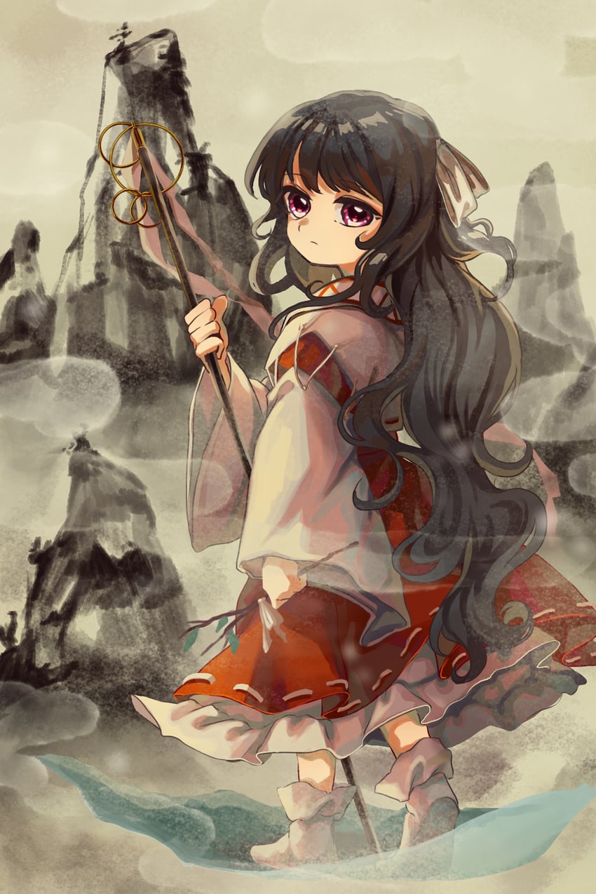 girl who trained on mt. haku (touhou and 1 more) drawn by matsukuzu
