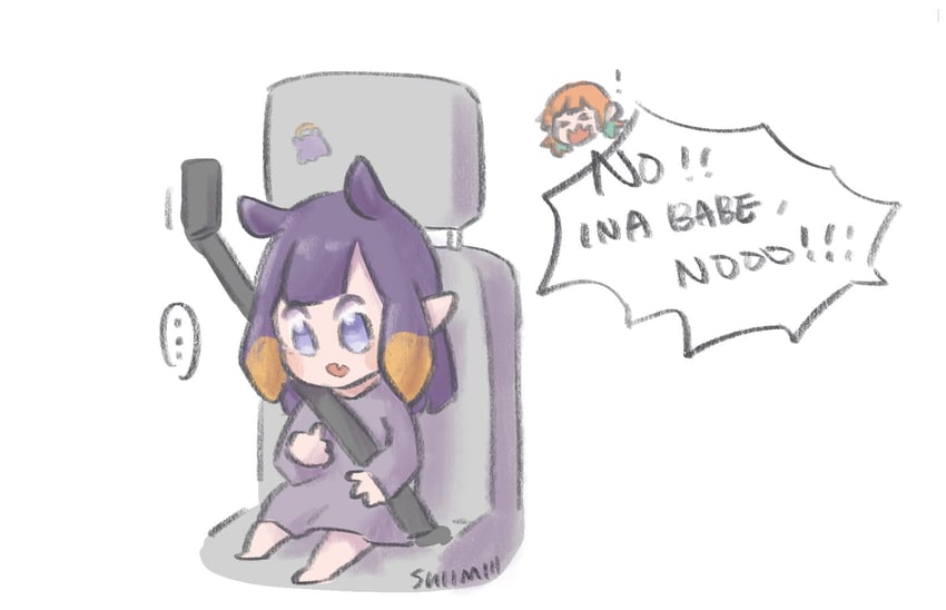 ninomae ina'nis, takodachi, and kotori (hololive and 1 more) drawn by shii_miii