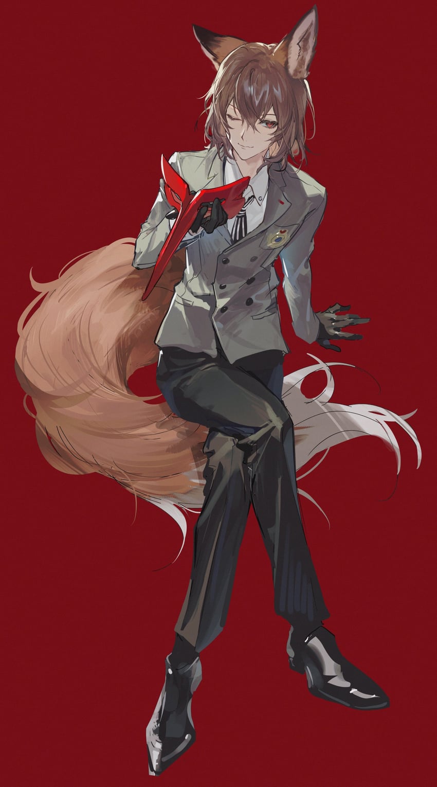akechi gorou (persona and 1 more) drawn by doran_(doran7280)