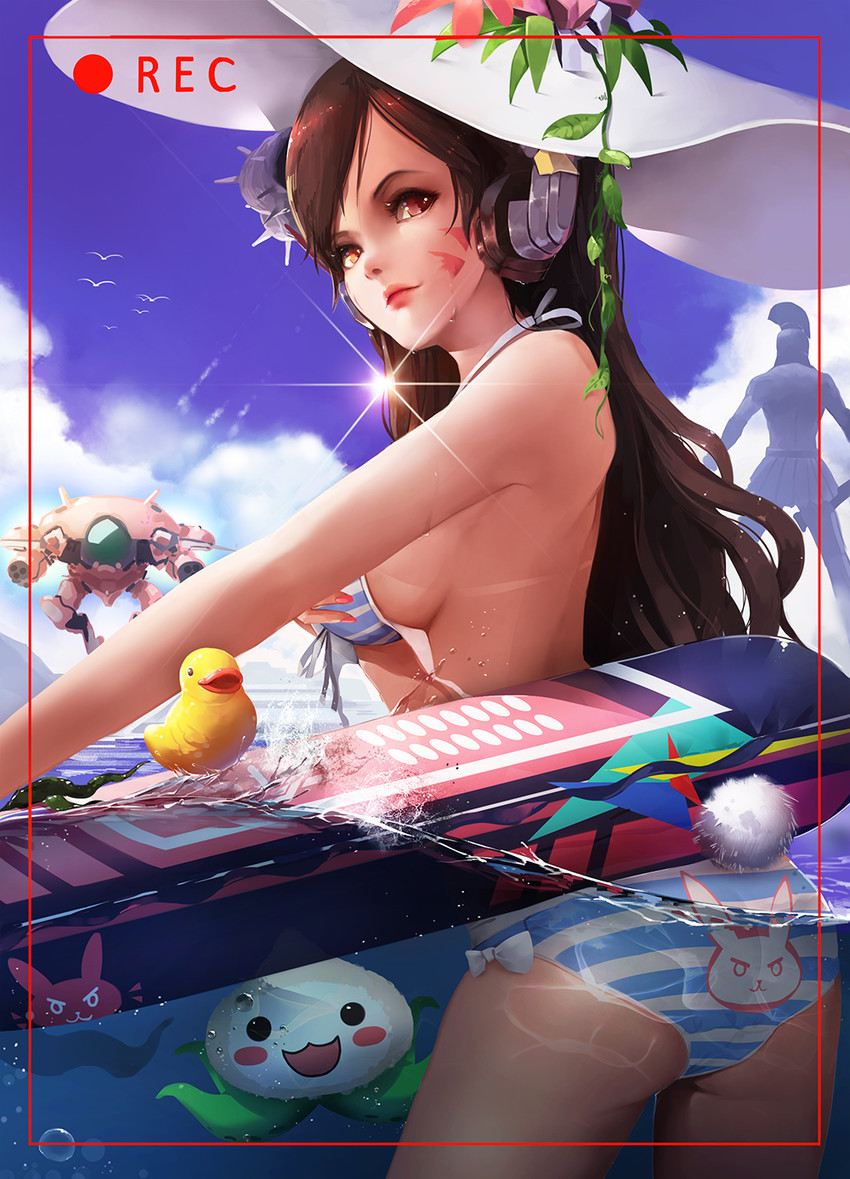 d.va and pachimari (overwatch and 1 more) drawn by suikaxd(zhanweiheng1992)