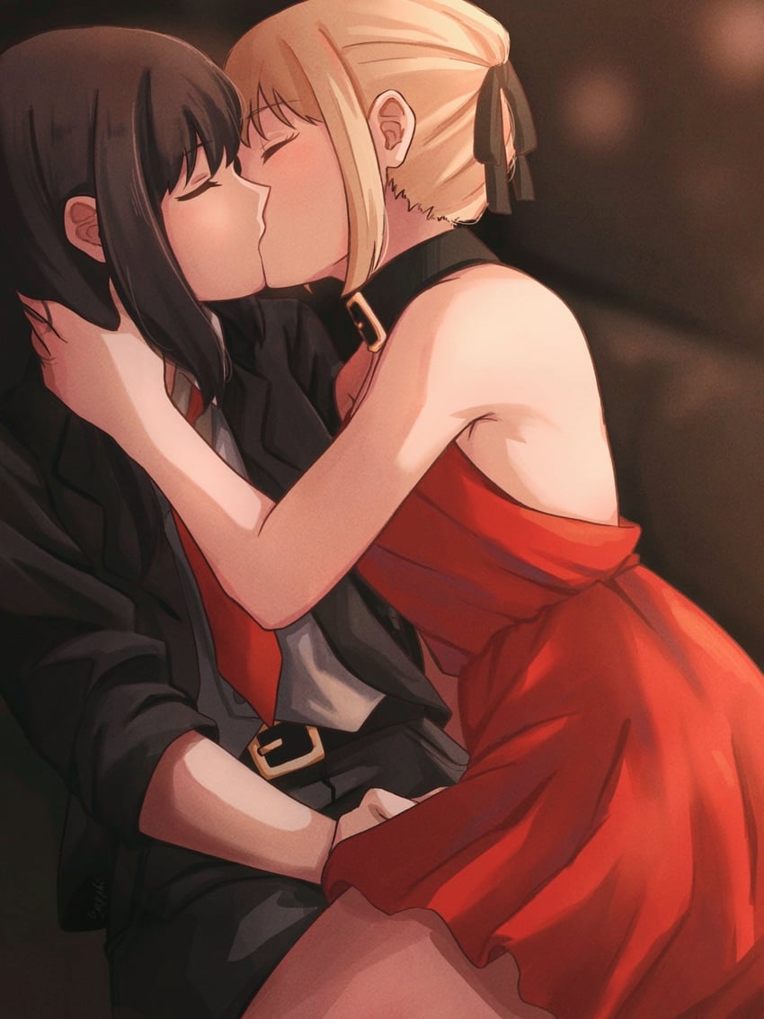 nishikigi chisato and inoue takina (lycoris recoil) drawn by sapphi_(sky_dreamsky)