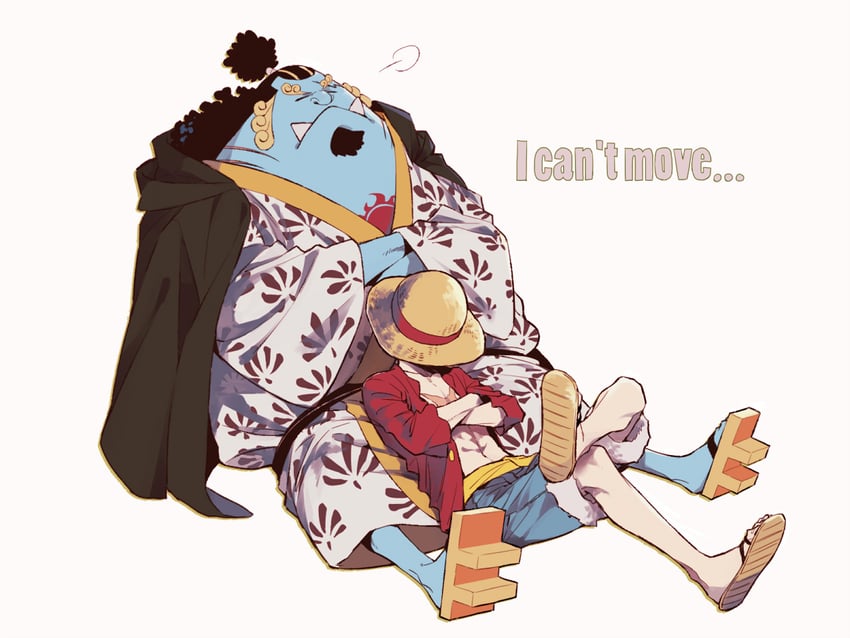 monkey d. luffy and jinbe (one piece) drawn by hoyano_(maimai)