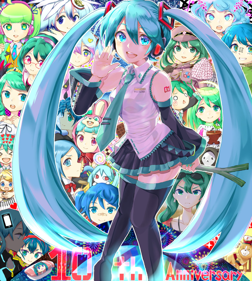 hatsune miku, kagamine rin, hachune miku, aimaina, and mikudayo (vocaloid and 20 more) drawn by ao_hito
