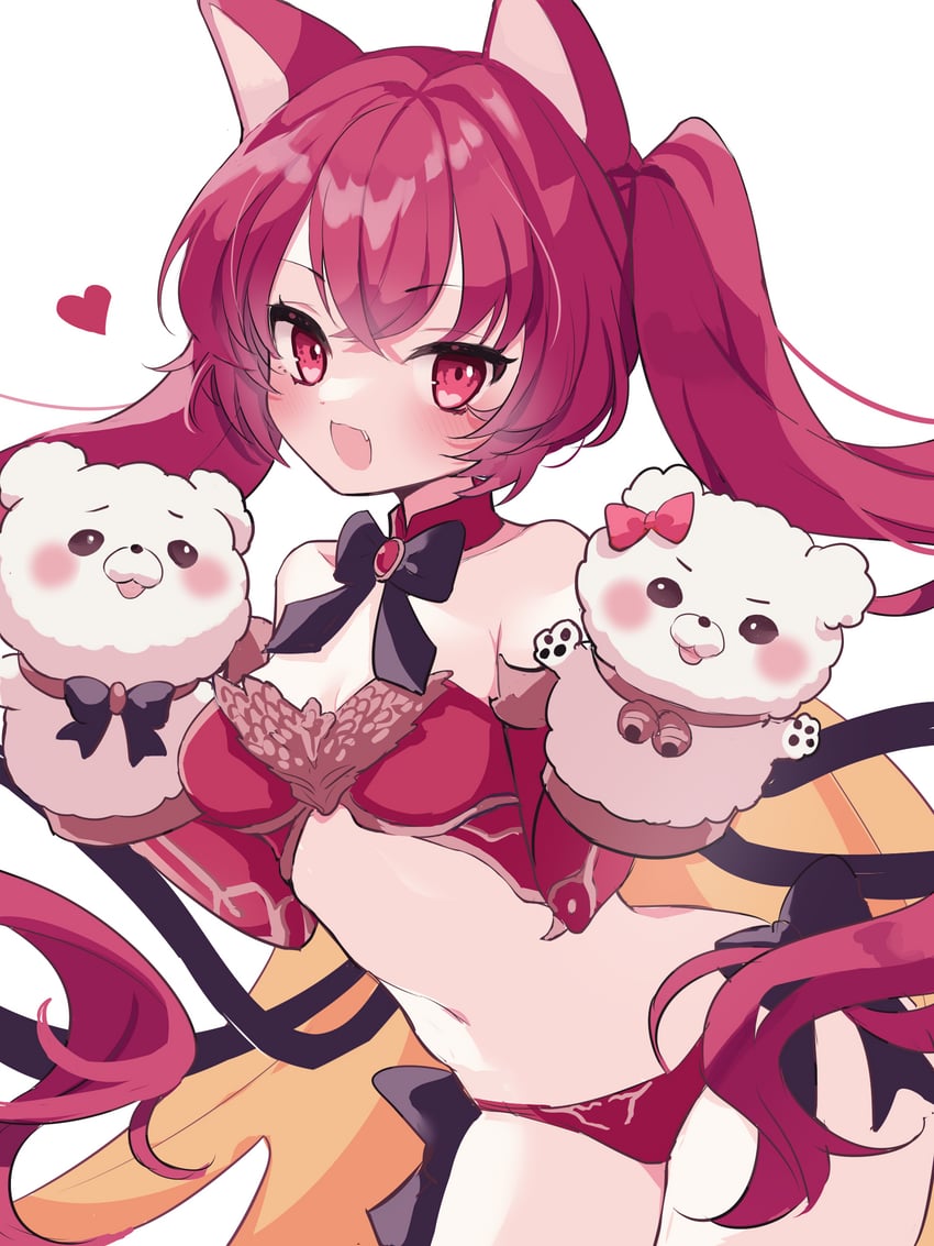 cerberus, mimi, and coco (shingeki no bahamut) drawn by karunabaru