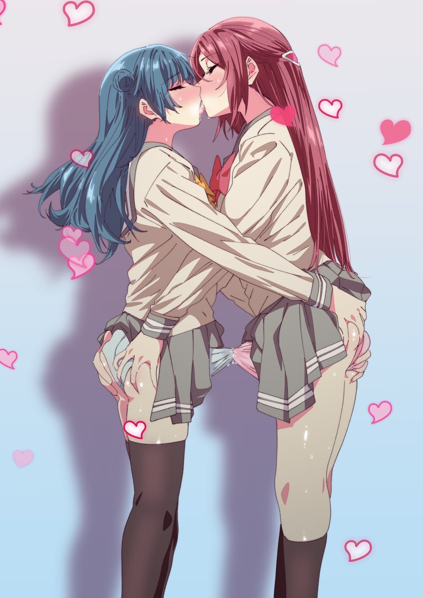 tsushima yoshiko and sakurauchi riko (love live! and 1 more) drawn by ecoman