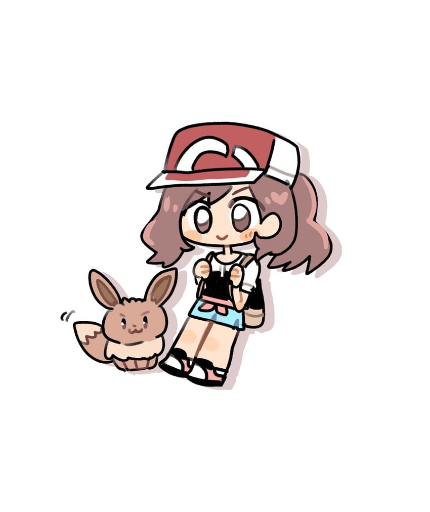 eevee and elaine (pokemon and 1 more) drawn by han0579