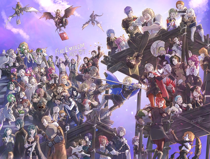 female byleth, edelgard von hresvelg, dimitri alexandre blaiddyd, hilda valentine goneril, male byleth, and 48 more (fire emblem and 2 more) drawn by clear_glass_(mildmild1311)