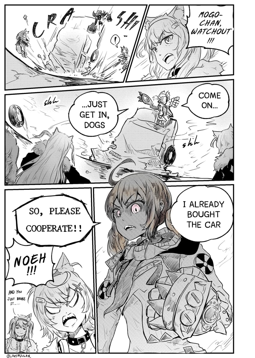 fuwawa abyssgard, mococo abyssgard, and gigi murin (hololive and 1 more) drawn by lavendulan