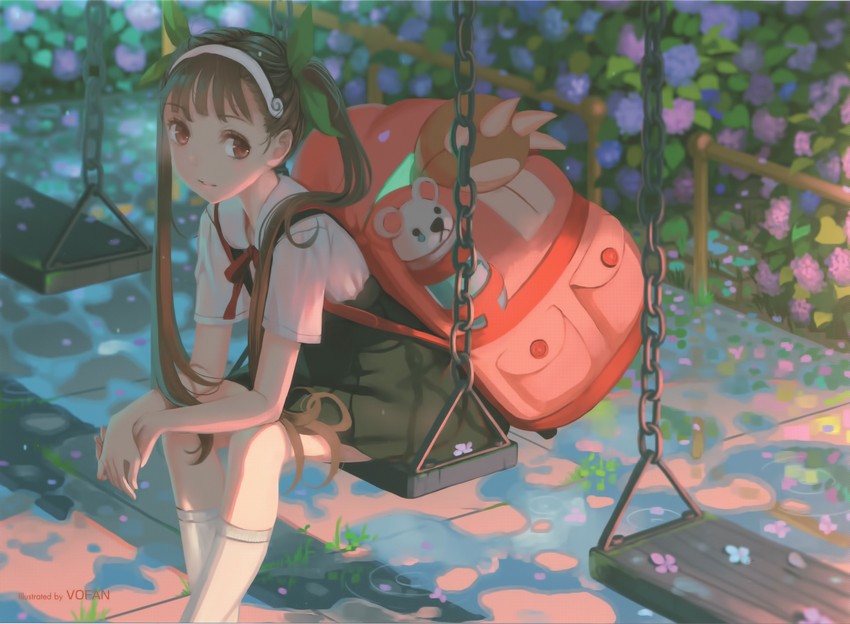 hachikuji mayoi (monogatari and 1 more) drawn by vofan