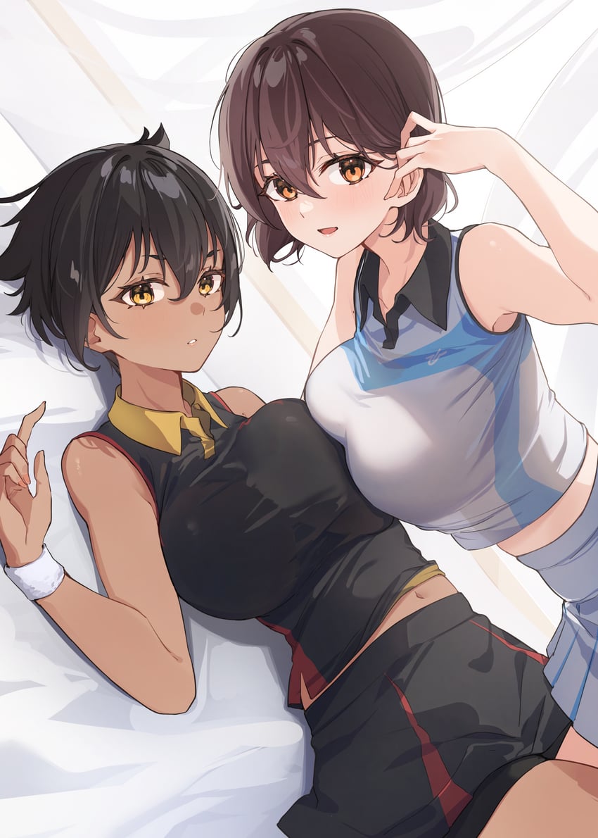 rear-chan and front-chan (original) drawn by tapioka_(oekakitapioka)
