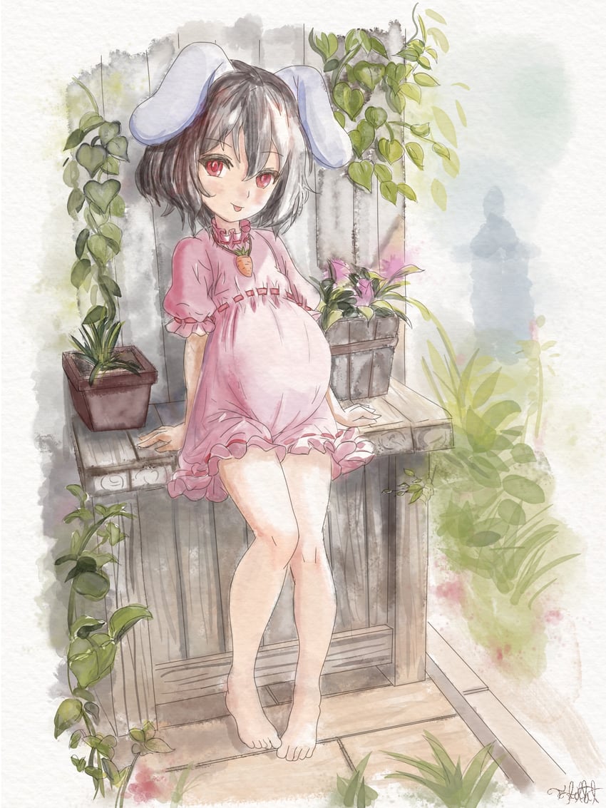 inaba tewi (touhou) drawn by flatculture