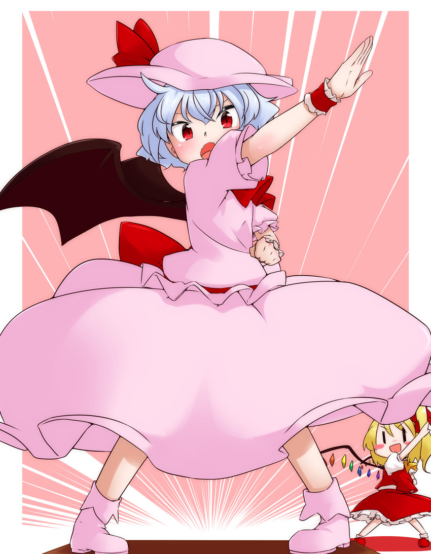 remilia scarlet and flandre scarlet (touhou and 1 more) drawn by kameyan