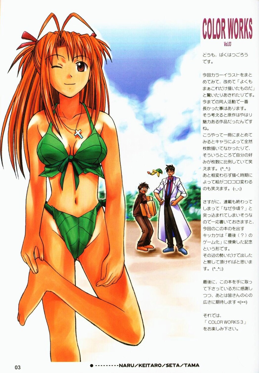 narusegawa naru, tama, urashima keitarou, and seta noriyasu (love hina and 1 more) drawn by bakuhatsu_bros.
