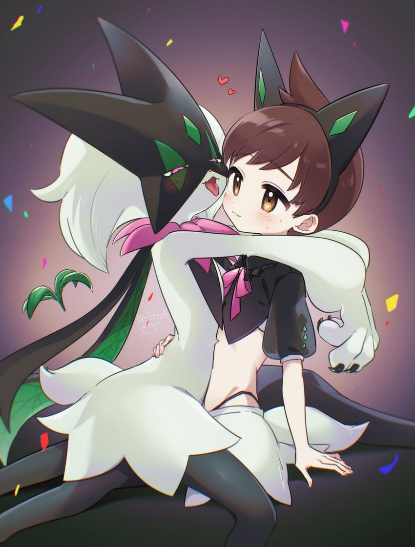 florian and meowscarada (pokemon and 1 more) drawn by leftporygon