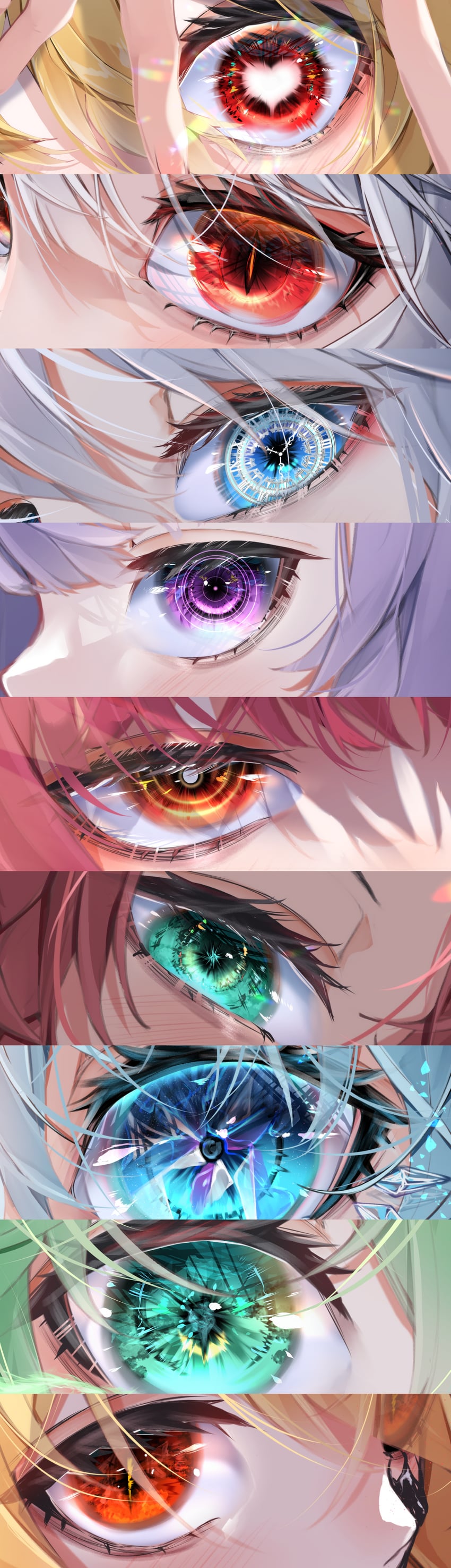 remilia scarlet, flandre scarlet, izayoi sakuya, cirno, patchouli knowledge, and 4 more (touhou and 1 more) drawn by kararage_tsune