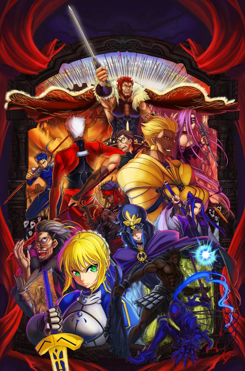 artoria pendragon, saber, gilgamesh, cu chulainn, archer, and 10 more (fate and 3 more) drawn by todee