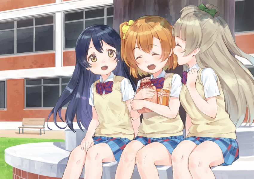 sonoda umi, minami kotori, and kosaka honoka (love live! and 1 more) drawn by eichisu