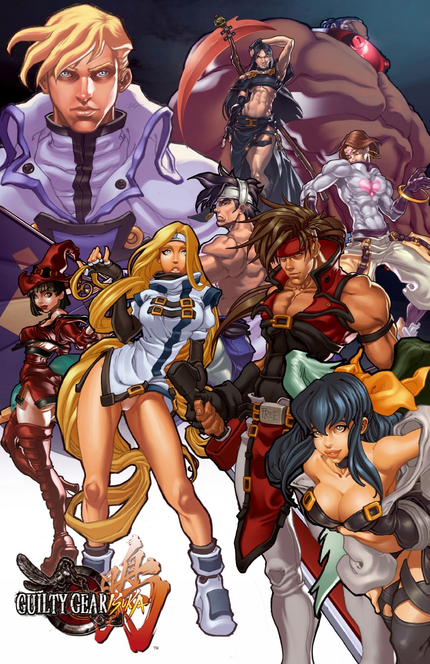 dizzy, millia rage, sol badguy, ky kiske, i-no, and 4 more (guilty gear and 1 more) drawn by markovah