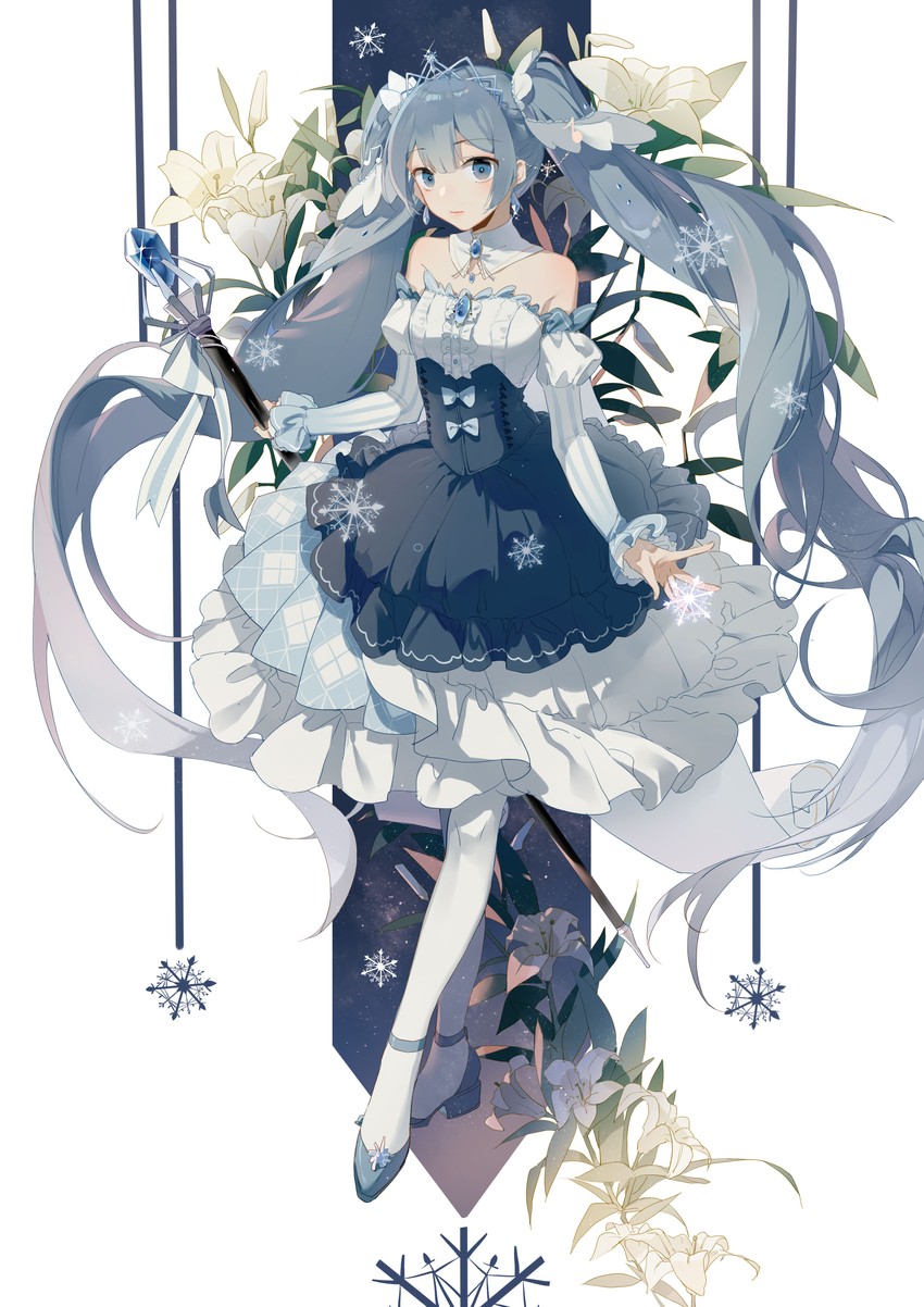 hatsune miku and yuki miku (vocaloid) drawn by zhibuji_loom