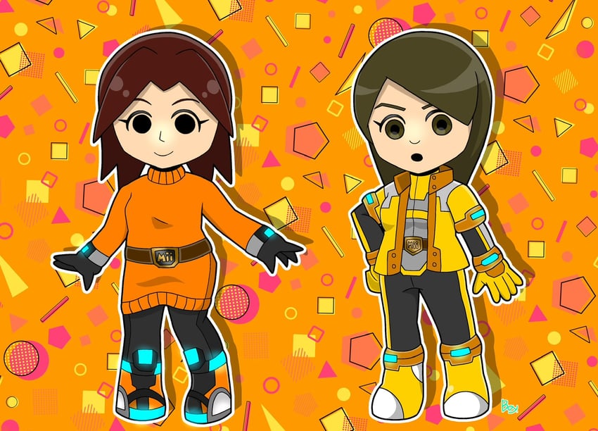 mii and mii gunner (super smash bros. and 1 more) drawn by boys_310p
