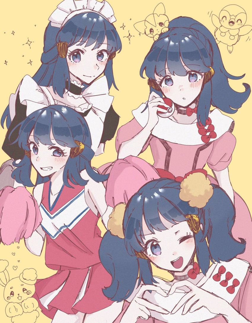 dawn, piplup, pachirisu, and buneary (pokemon and 1 more) drawn by enekonoshippo27