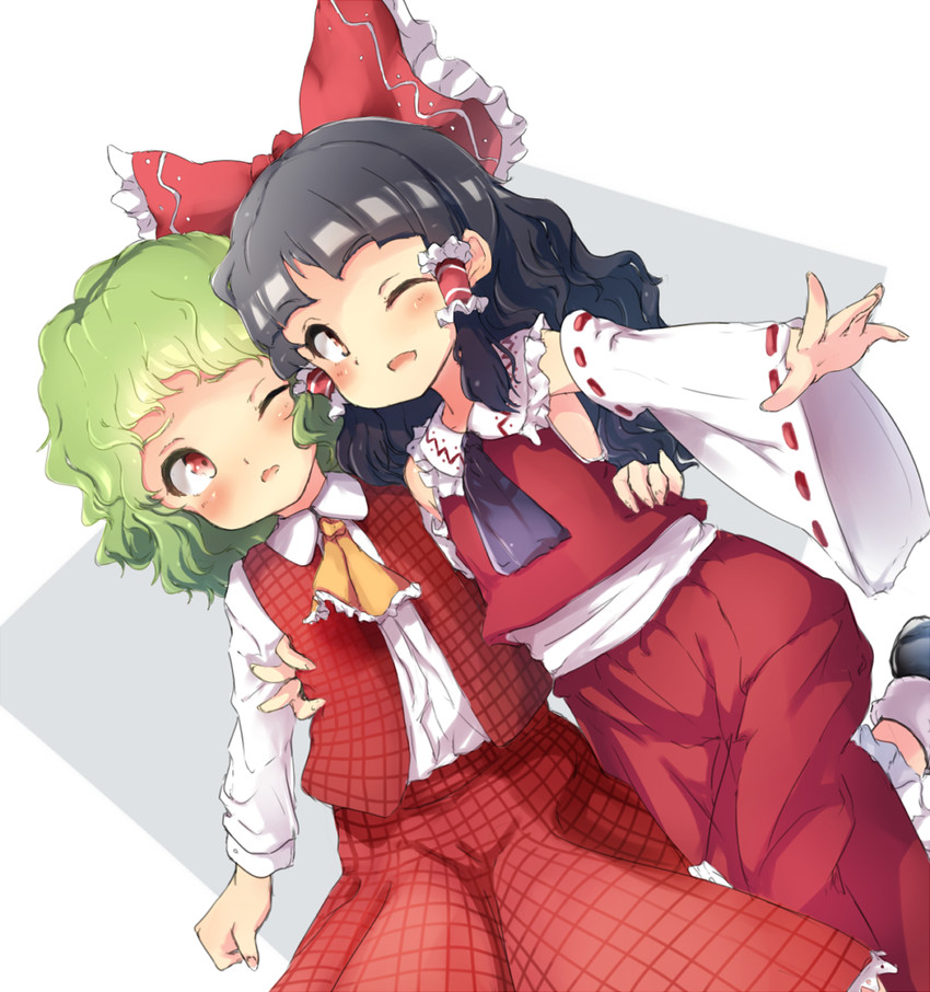 hakurei reimu and kazami yuuka (touhou) drawn by ripu_(lipi)