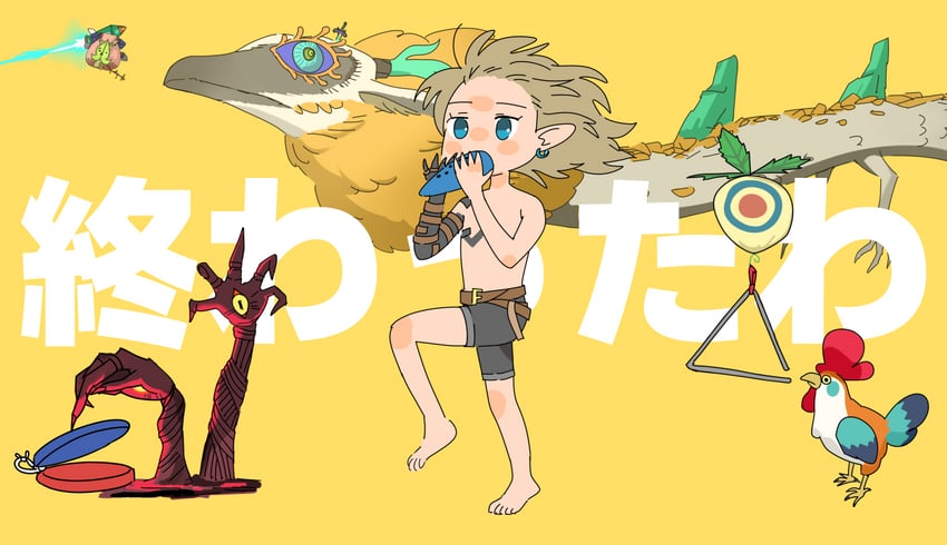 link, korok, light dragon, cucco, and gloom spawn (the legend of zelda and 2 more) drawn by yurian_(user_utch8788)