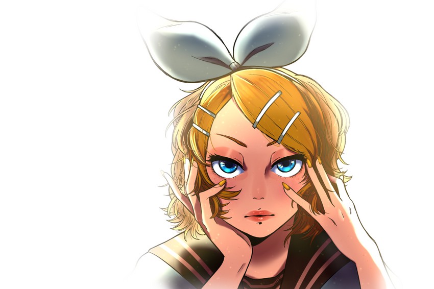 kagamine rin (vocaloid and 1 more) drawn by poyosynthesis