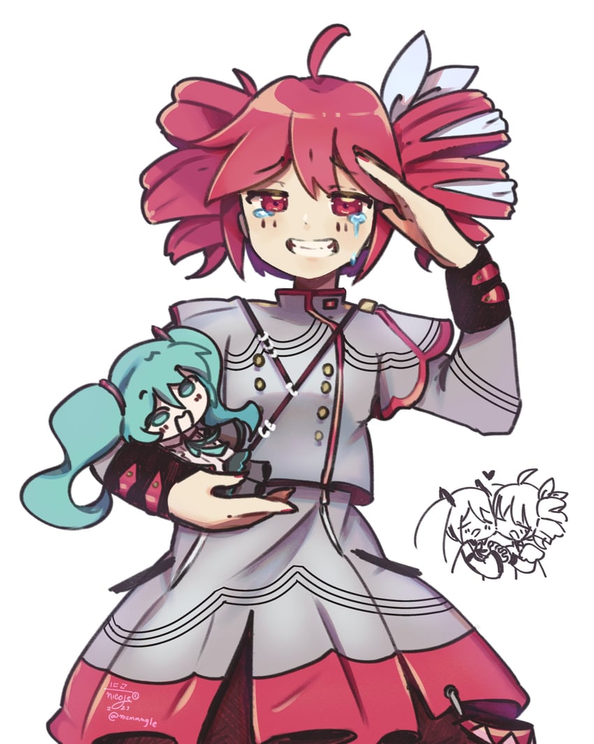 hatsune miku and kasane teto (vocaloid and 2 more) drawn by nicmangle